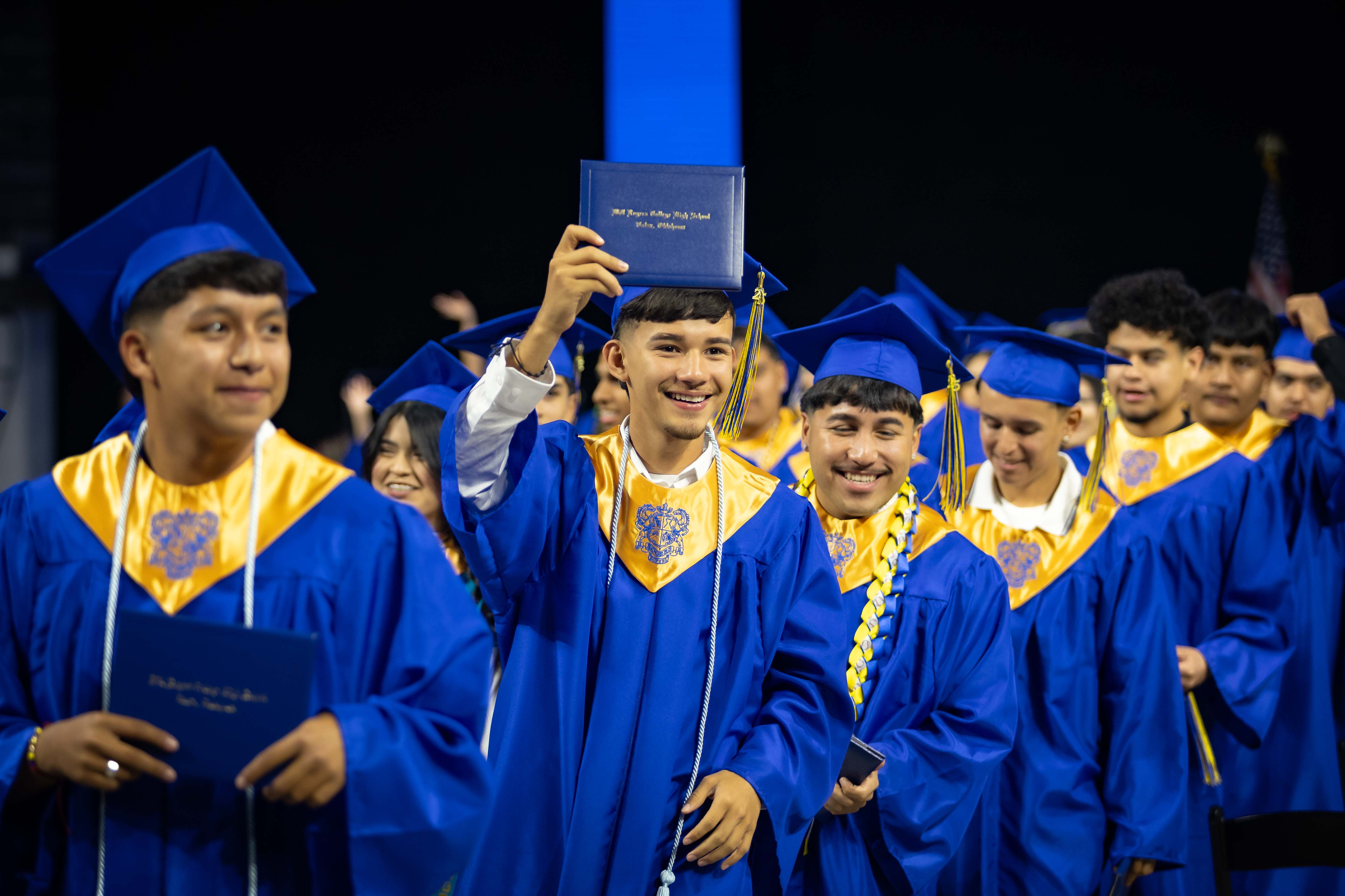 students at graduation