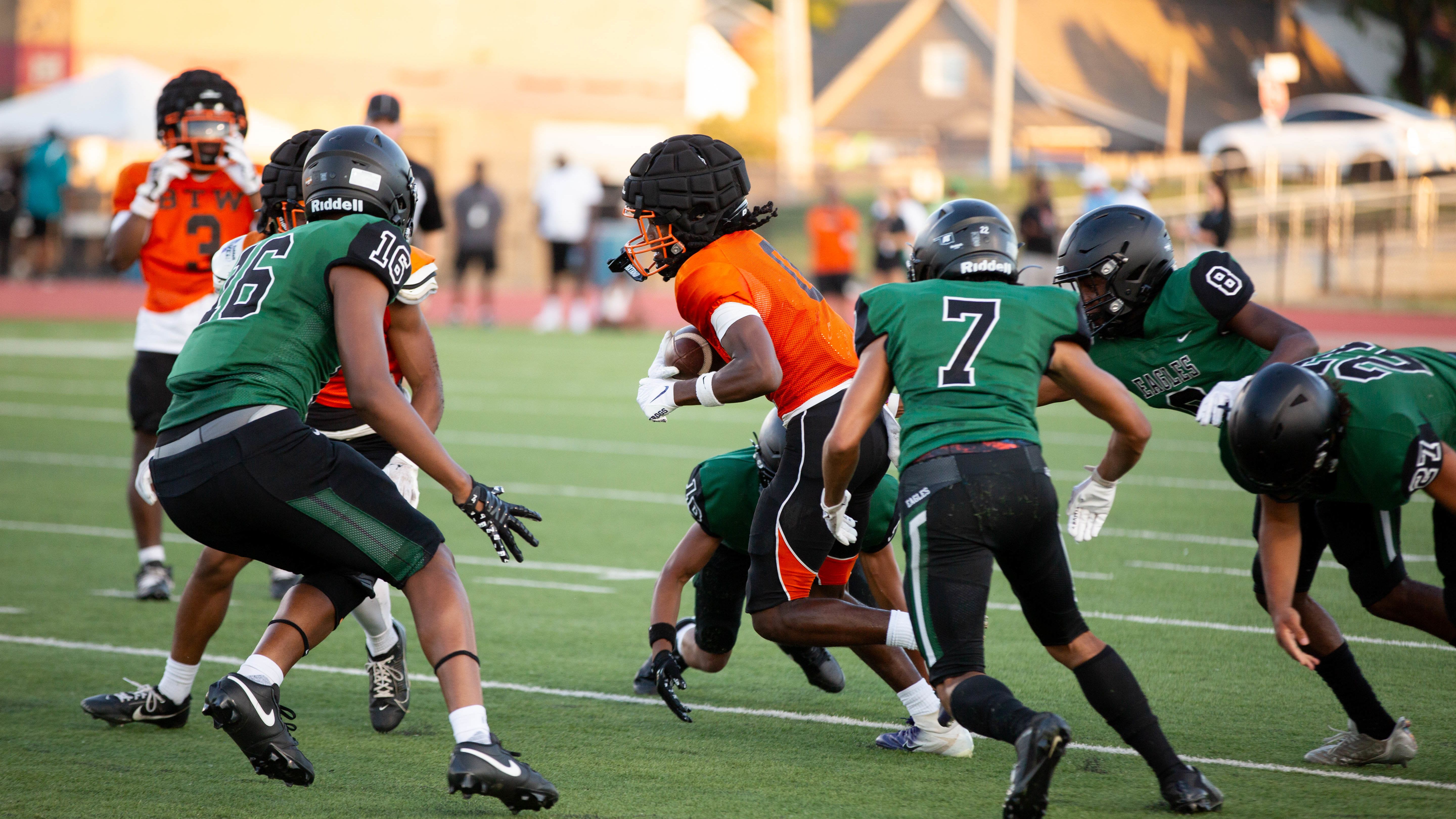 BTW and Edison students play football