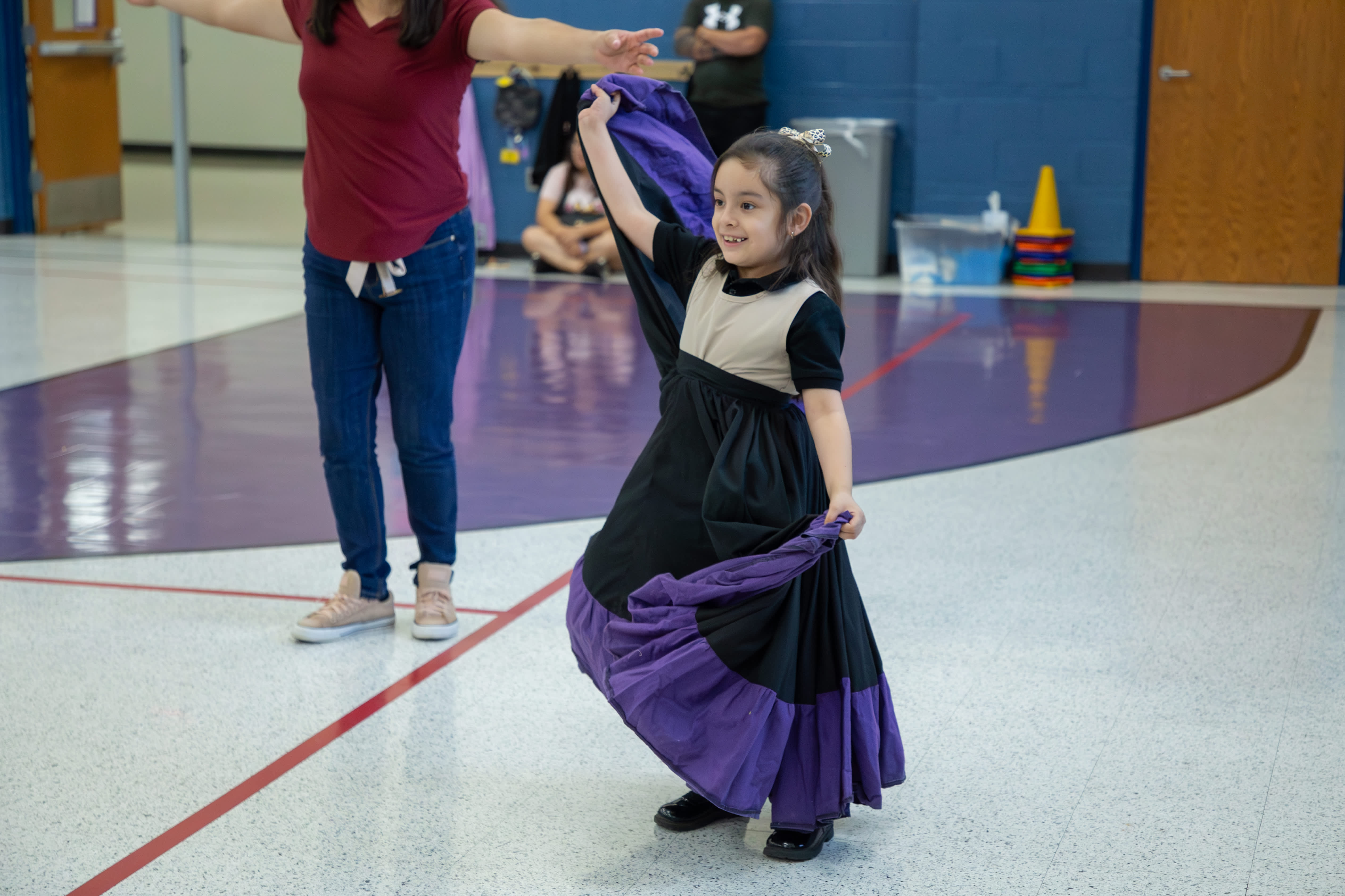 a student dances