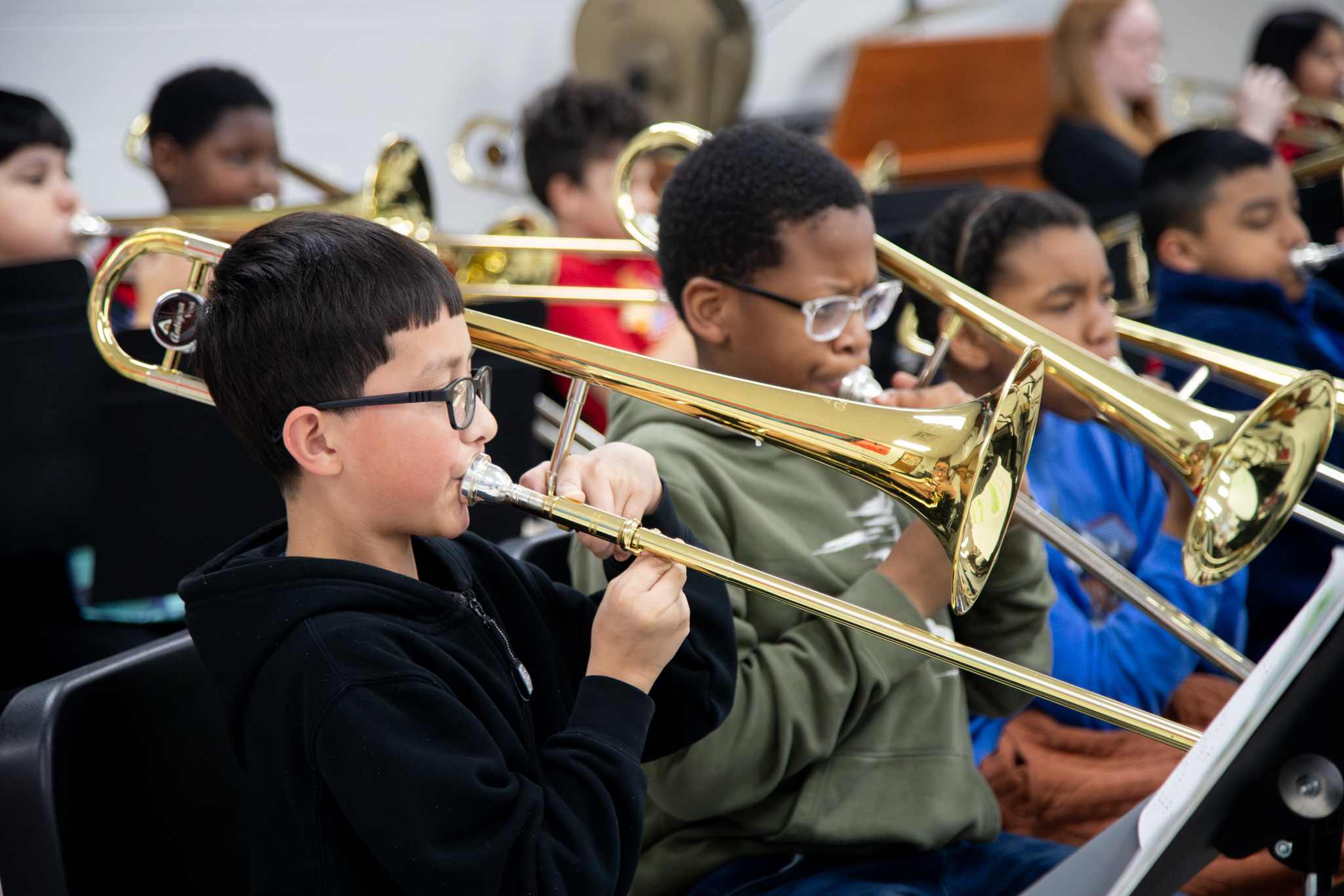 students play instruments